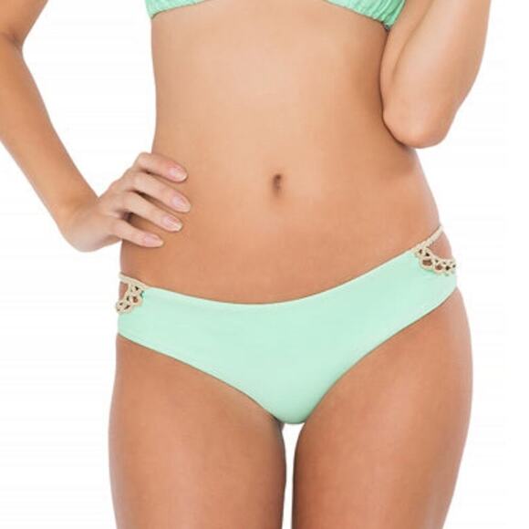 Luli Fama Bikini Bottom Corazon Loco Crochet Sides Open Moderate - Picture 14 of 16